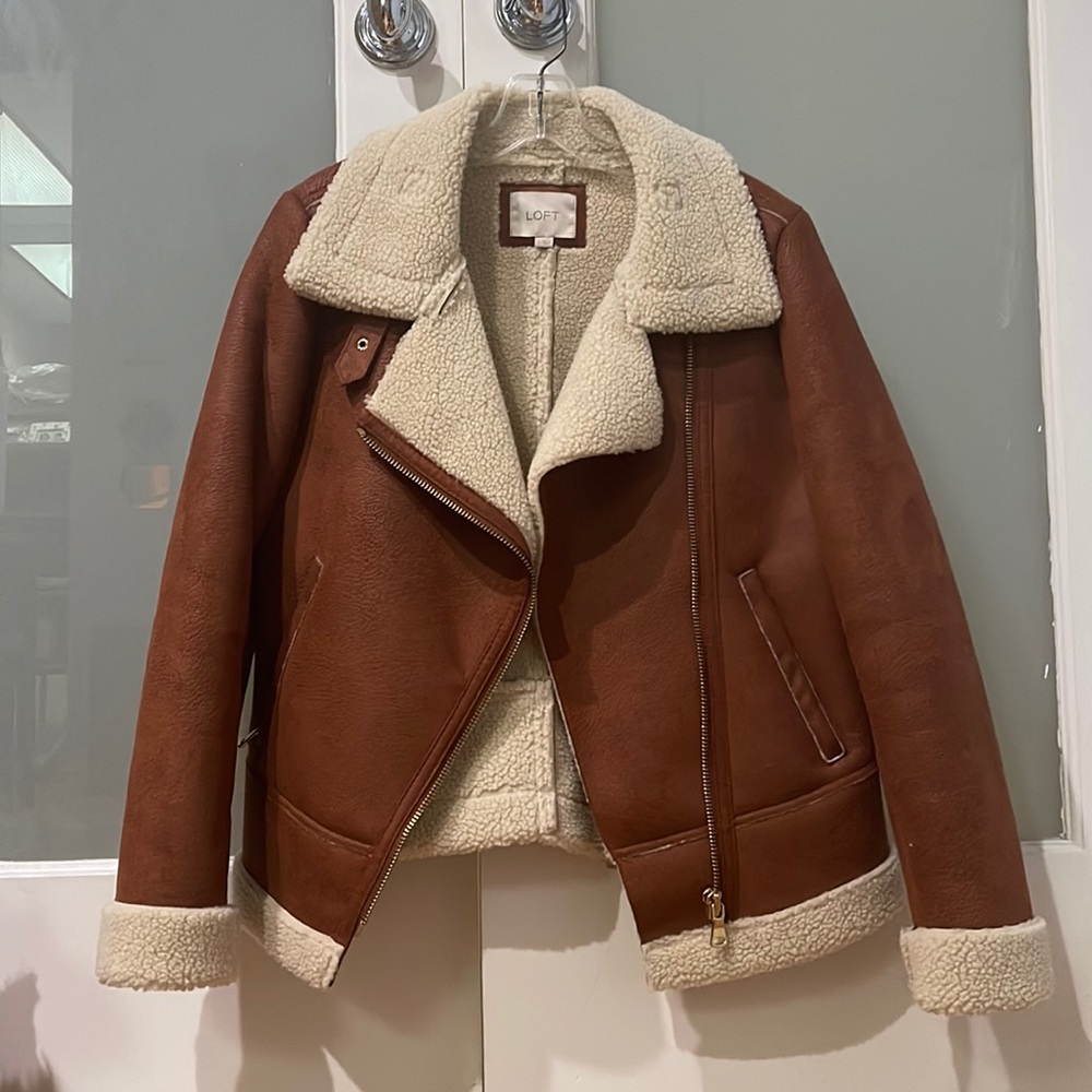 Women’s leather fur jacket